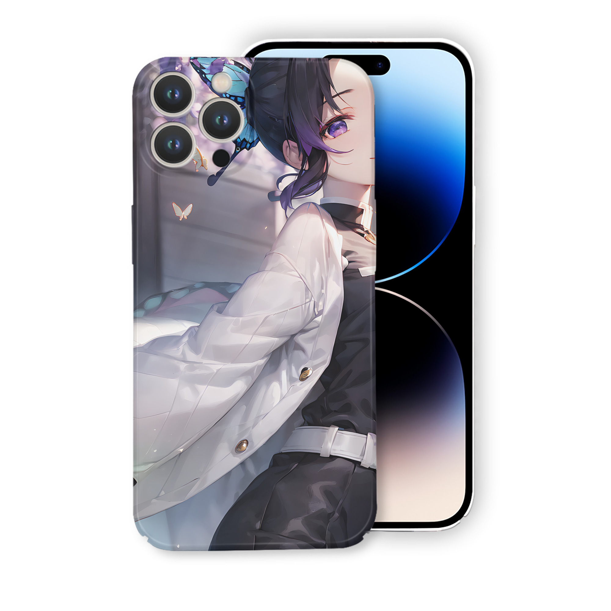（画像用） 鬼滅の刃（きめつのやいば）蟲柱-胡蝶 しのぶ／こちょう しのぶ Kochou Shinobu 【iPhone 14シリーズ対応】ハードケース